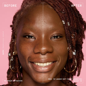 NYX Make 'Em Wonder Liquid Foundation 40 Walnut texture on skin