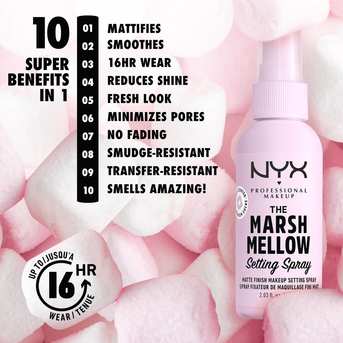 NYX Marshmellow Setting Spray 70g back view