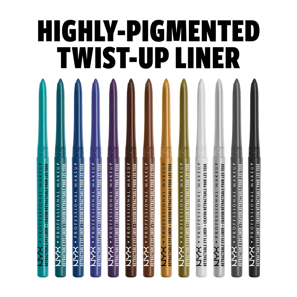 NYX Mechanical Eyeliner Pencil Golden Olive retractable tip close-up