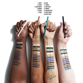 NYX Mechanical Eyeliner Pencil in Silver with eye makeup
