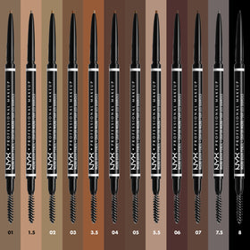 NYX Micro Brow Pencil Black in use on model