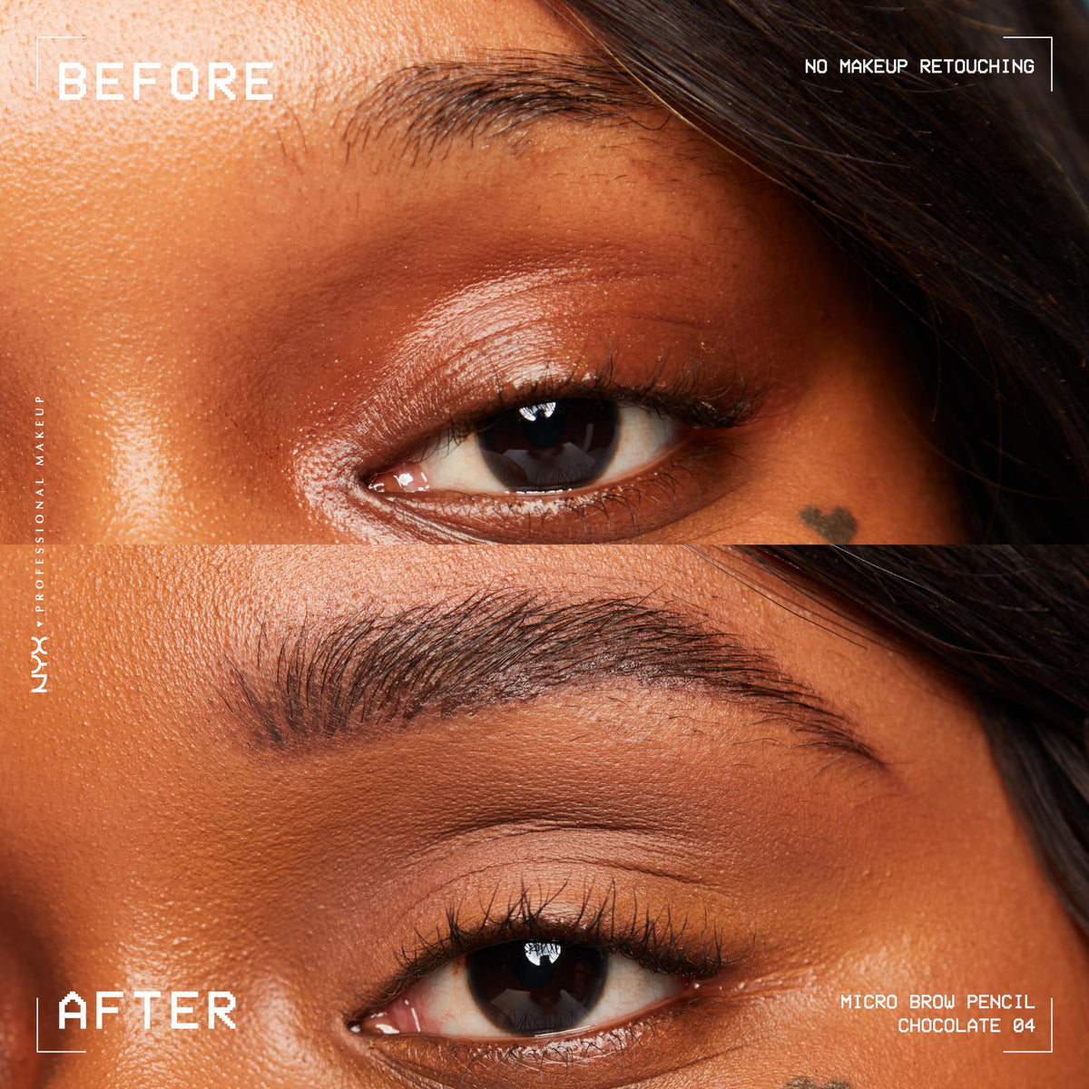 NYX Micro Brow Pencil Chocolate swatch on skin