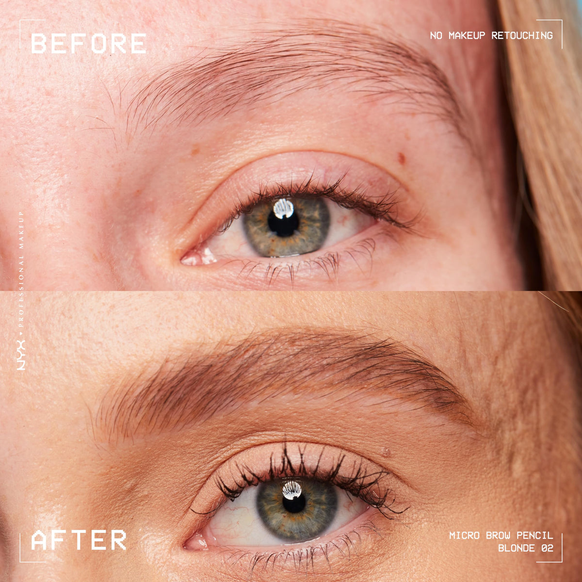 NYX Micro Brow Pencil spoolie end for blending