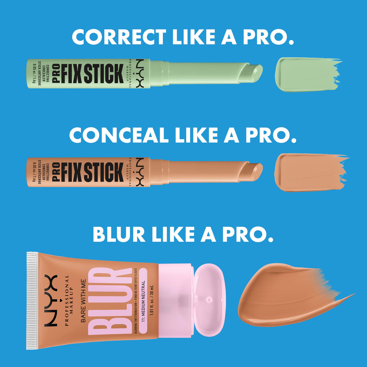 NYX Pro Fix Stick Correcting Concealer in a makeup routine