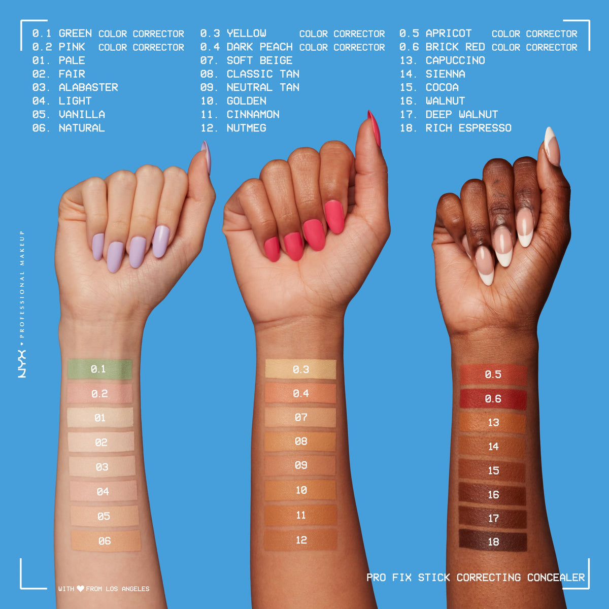 NYX Pro Fix Stick Correcting Concealer swatched on skin