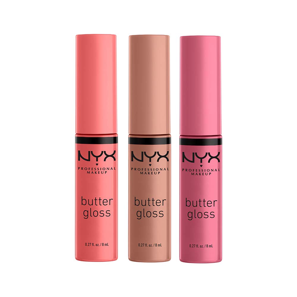 NYX PROFESSIONAL MAKEUP Butter Gloss pack of 3 in Angel Food Cake, Crème Brûlée, and Madeleine