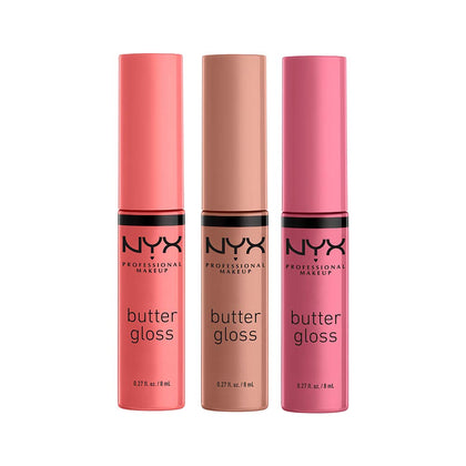 NYX PROFESSIONAL MAKEUP Butter Gloss pack of 3 in Angel Food Cake, Crème Brûlée, and Madeleine