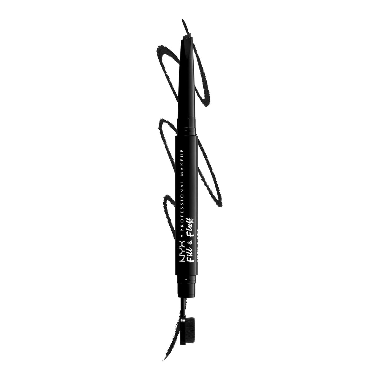 NYX PROFESSIONAL MAKEUP Fill & Fluff Eyebrow Pomade Pencil in Black front view