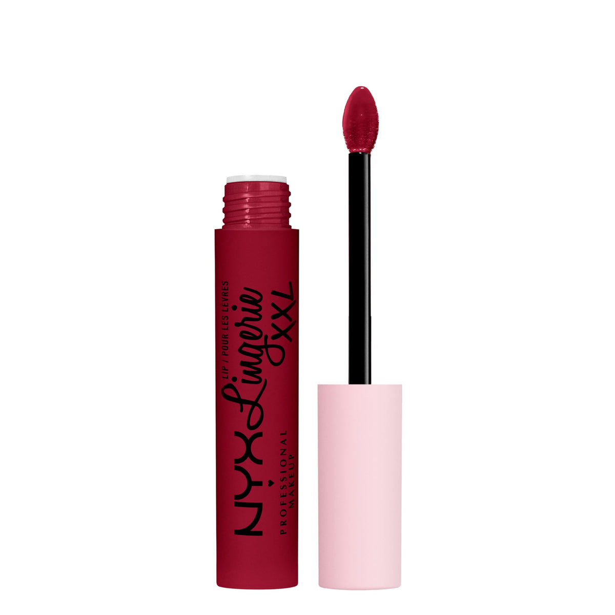 NYX PROFESSIONAL MAKEUP Lip Lingerie XXL Matte Liquid Lipstick Sizzlin' Oxblood Red front view