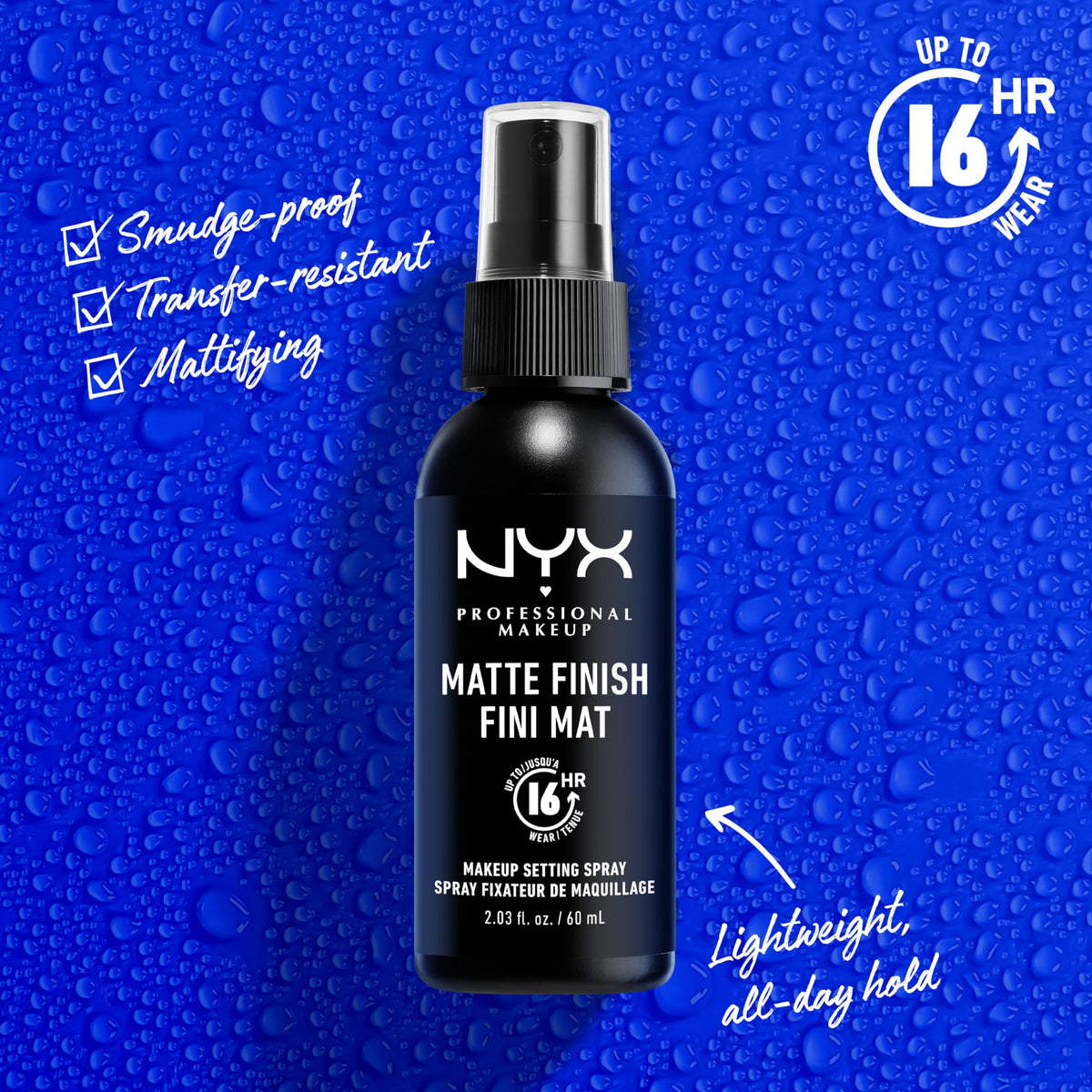 NYX PROFESSIONAL MAKEUP Matte Setting Spray mist application
