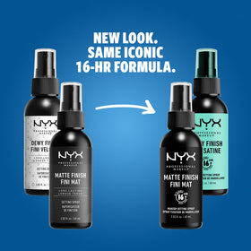 NYX PROFESSIONAL MAKEUP Setting Spray back view with ingredients