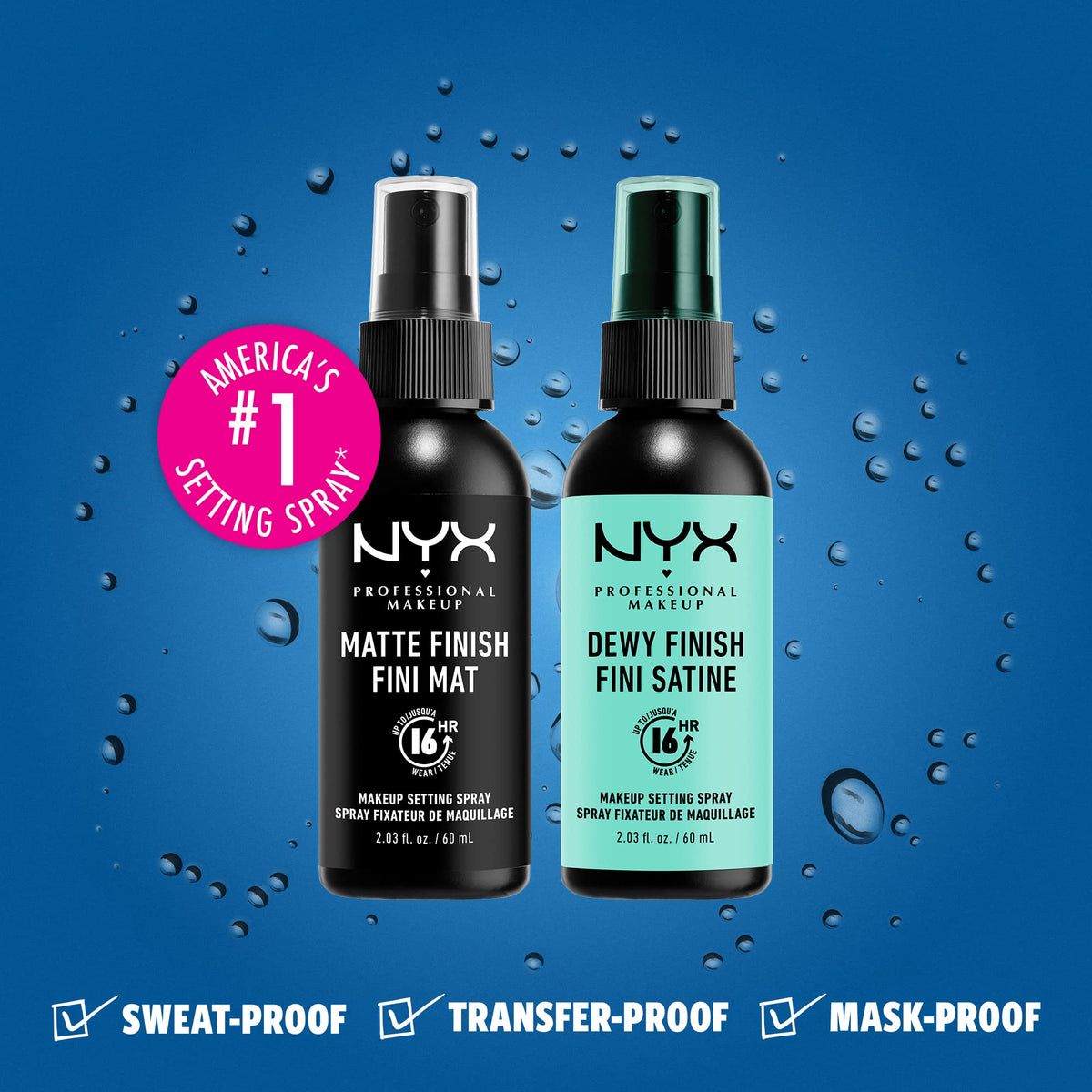 NYX PROFESSIONAL MAKEUP Setting Spray side view showing packaging