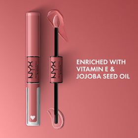NYX Shine Loud Liquid Lipstick Cash Flow with clear gloss applicator