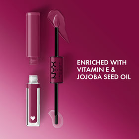 NYX Shine Loud Liquid Lipstick In Charge side view with packaging