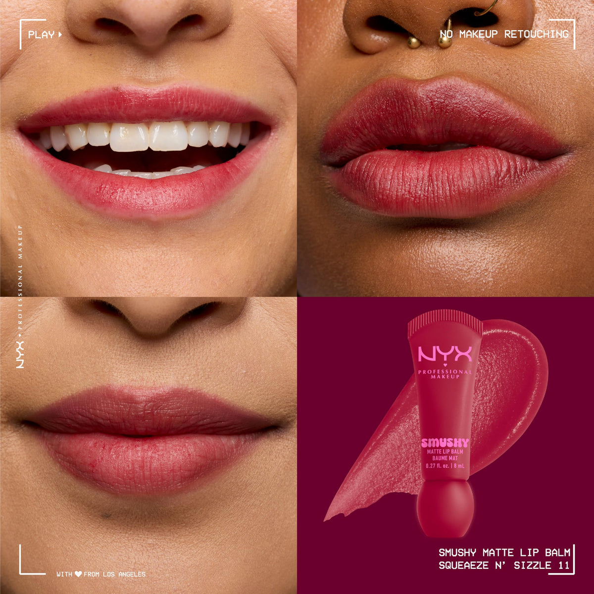 NYX Smushy Matte Lip Balm Cherry Red packaging