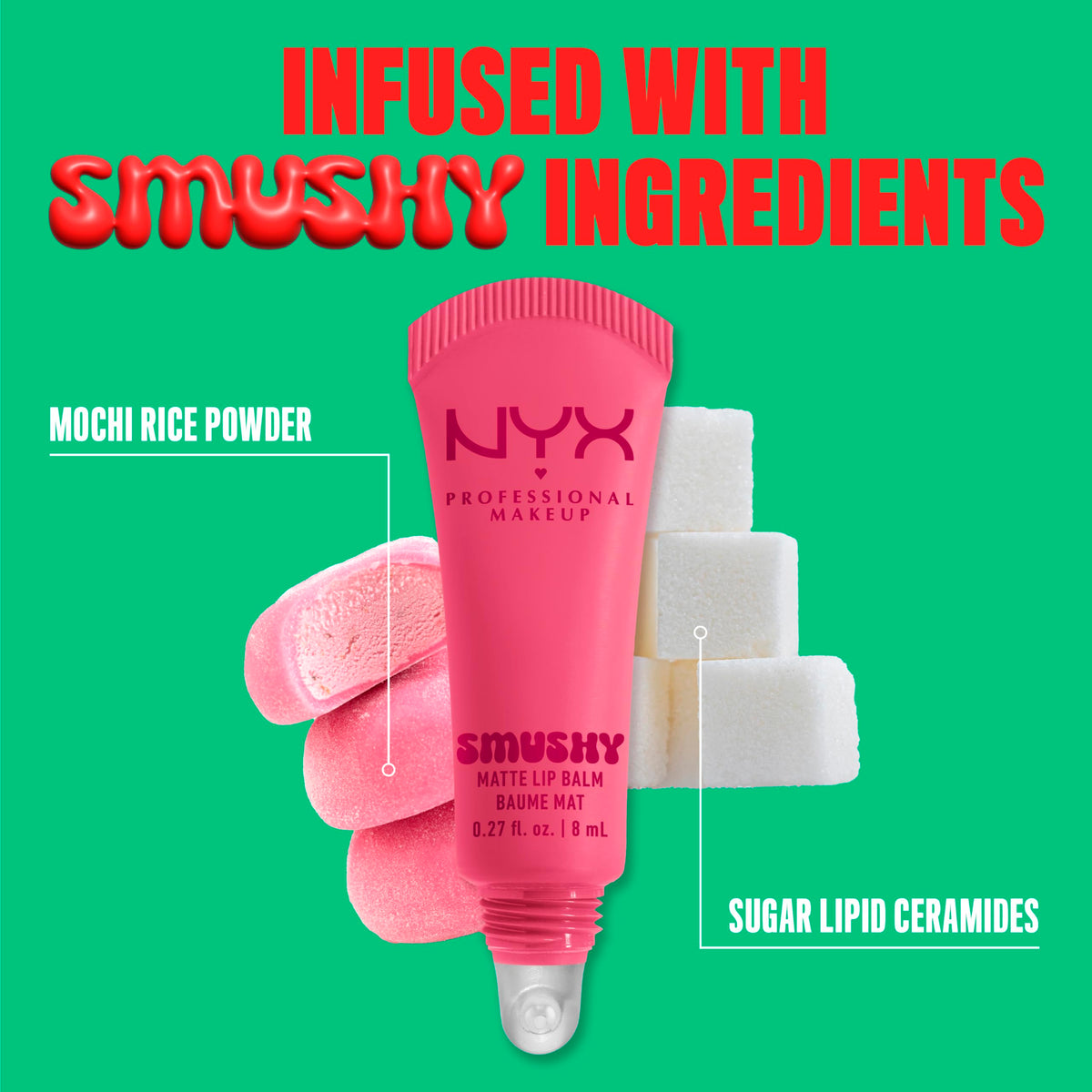 NYX Smushy Matte Lip Balm with other lip products