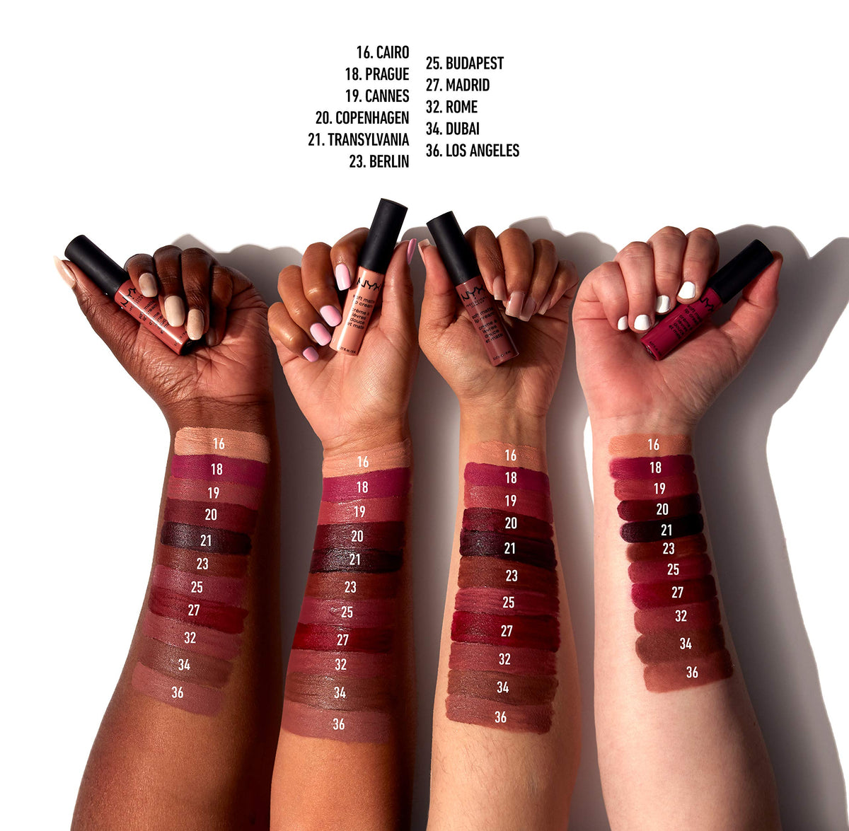 NYX Soft Matte Lip Cream Budapest back view of packaging