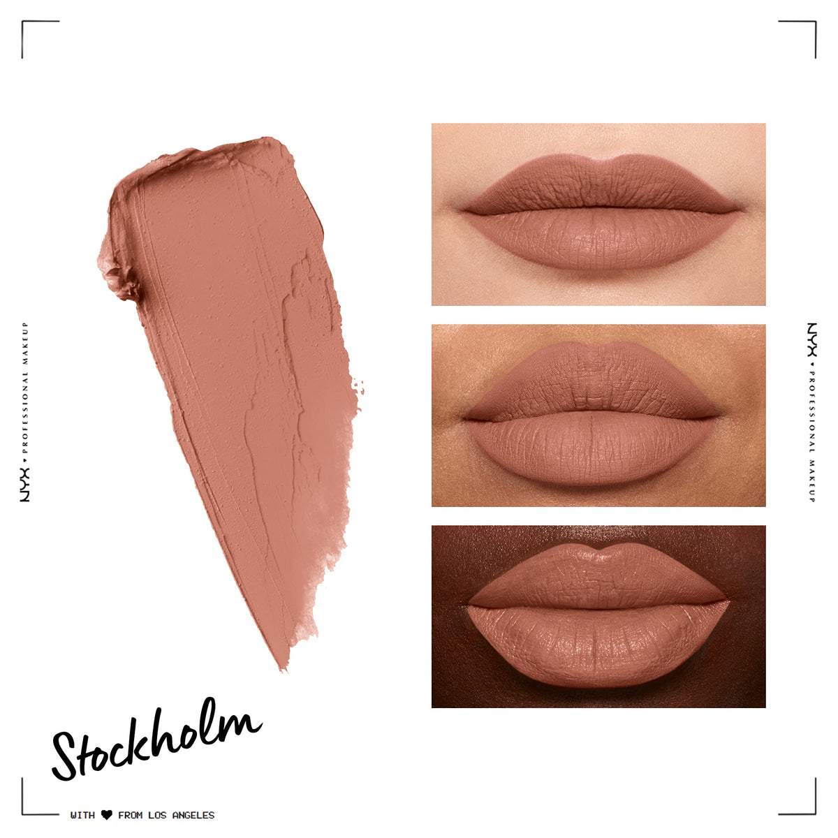 NYX Soft Matte Lip Cream Stockholm swatch on skin