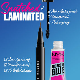 NYX The Brow Glue Taupe eyebrow gel in a beauty routine