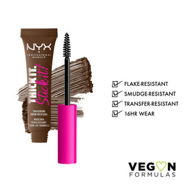 NYX Thick It Stick It Brow Mascara Brunette applicator close-up