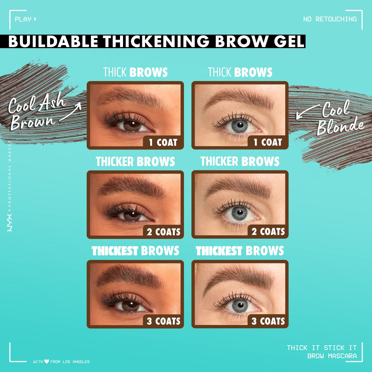 NYX Thick It Stick It Brow Mascara in Cool Blonde with packaging
