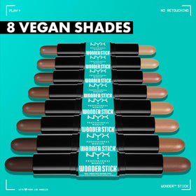 NYX Wonder Stick swatches on skin