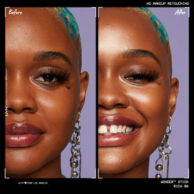 NYX Wonder Stick swatches on skin showcasing contour and highlight shades