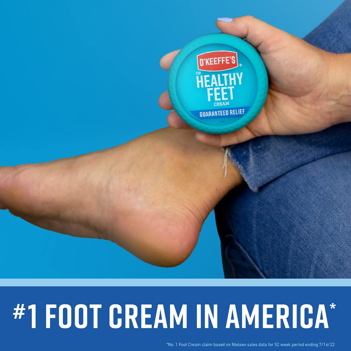 O'Keeffe's foot cream packaging with ingredients listed