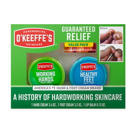 O'Keeffe's Giftbox with hand cream, foot cream, and lip balm
