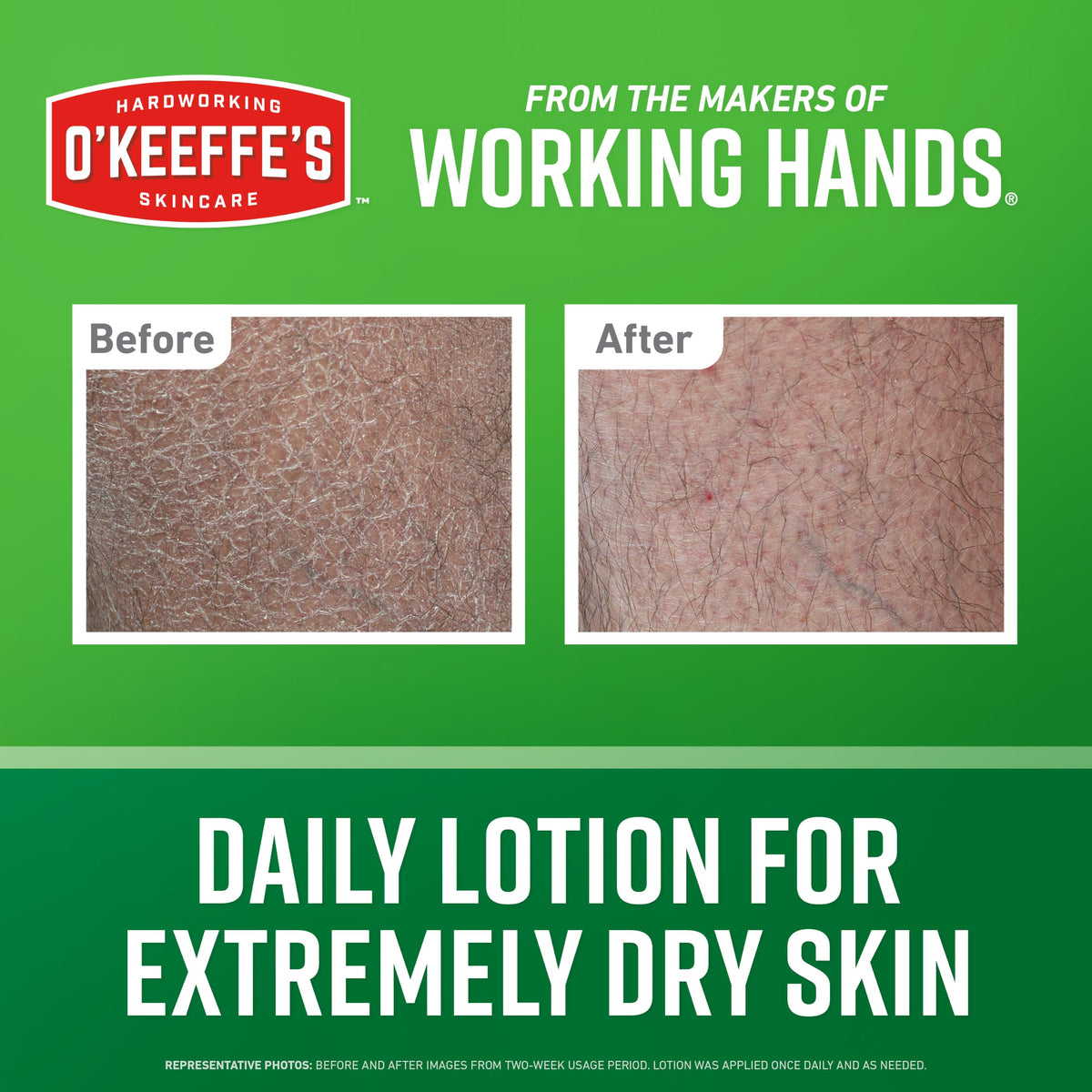 O'Keeffe's Hardworking Body Lotion 12 oz pump side view