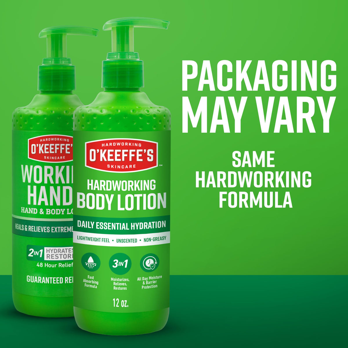 O'Keeffe's Hardworking Body Lotion in bathroom setting