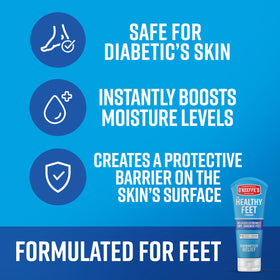 O'Keeffe's Healthy Feet Cream application on dry feet