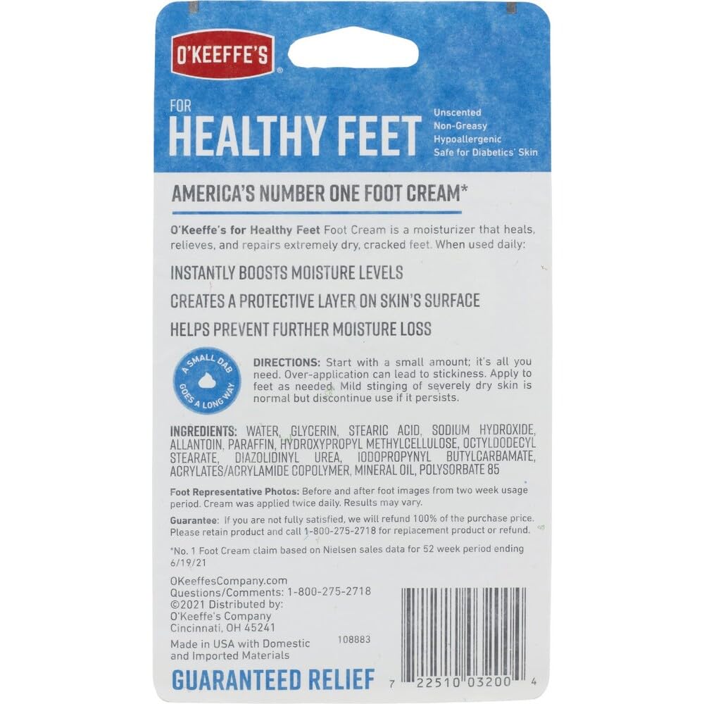 O'Keeffe's Healthy FEET Foot Cream 141g side view