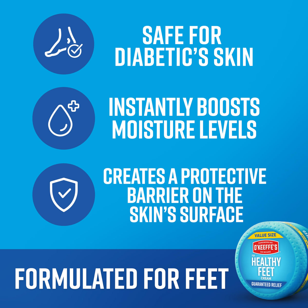 O'Keeffe's Healthy Feet Foot Cream application on dry feet