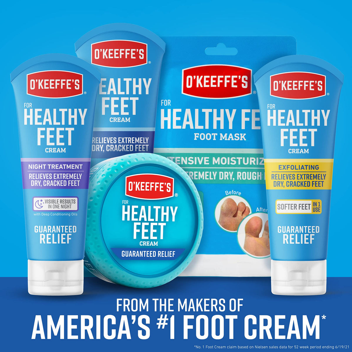 O'Keeffe's Healthy Feet Foot Cream packaging details