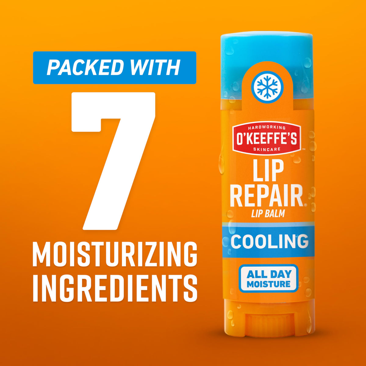 O'Keeffe's Lip Repair Balm applied on lips