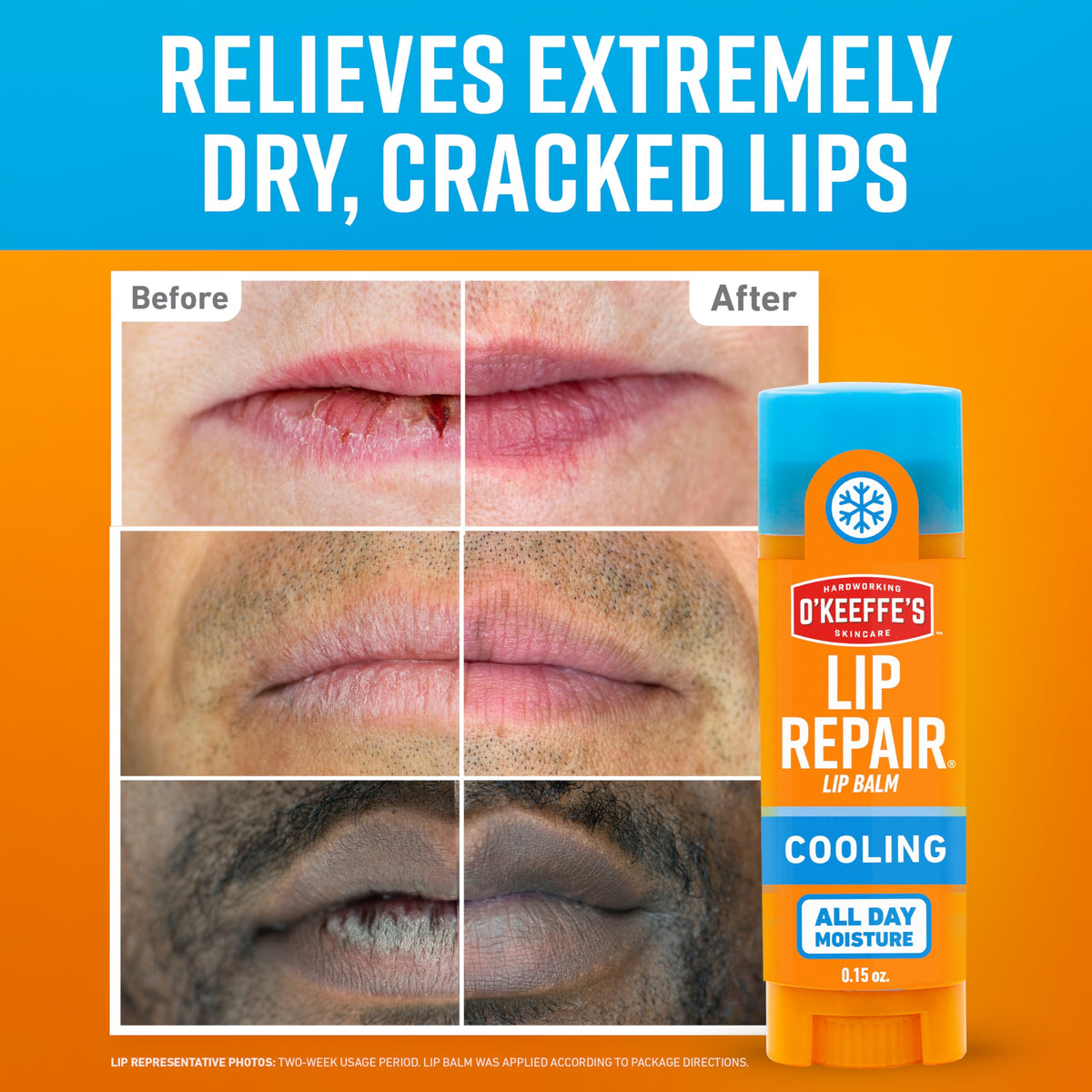 O'Keeffe's Lip Repair Balm stick side view
