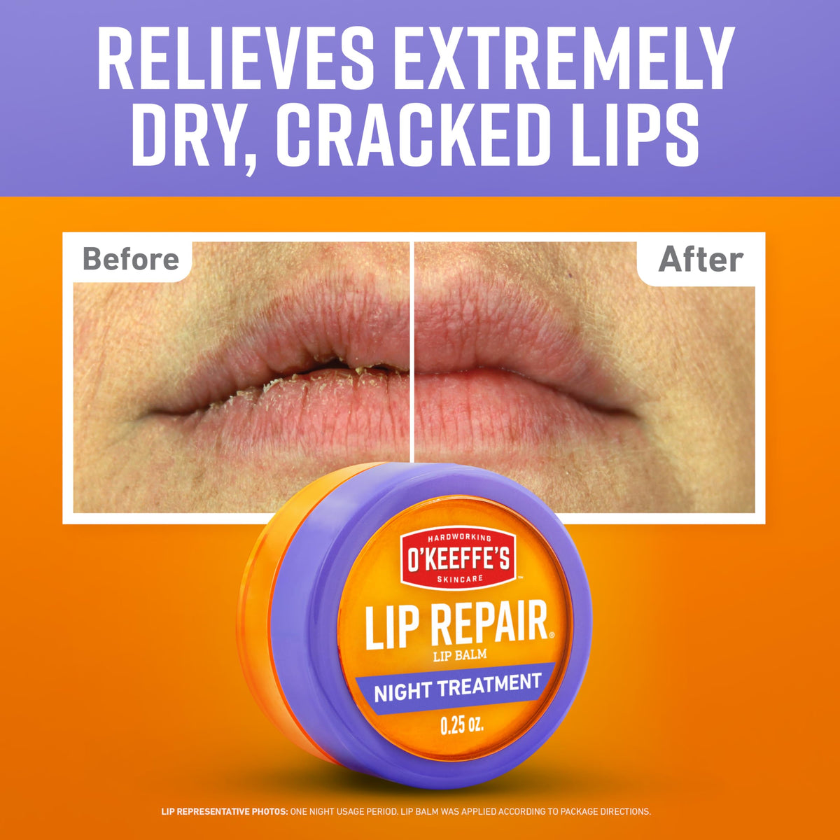 O'Keeffe's Lip Repair Night Balm 0.25 oz jar side view