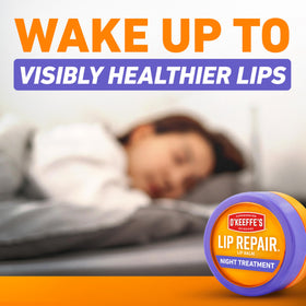 O'Keeffe's Lip Repair Night Balm application on lips