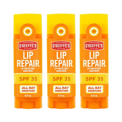 O'Keeffe's Lip Repair SPF 35 Balm front view with matte finish