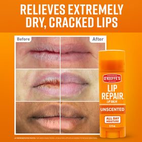 O'Keeffe's Lip Repair Unscented Balm Stick packaging