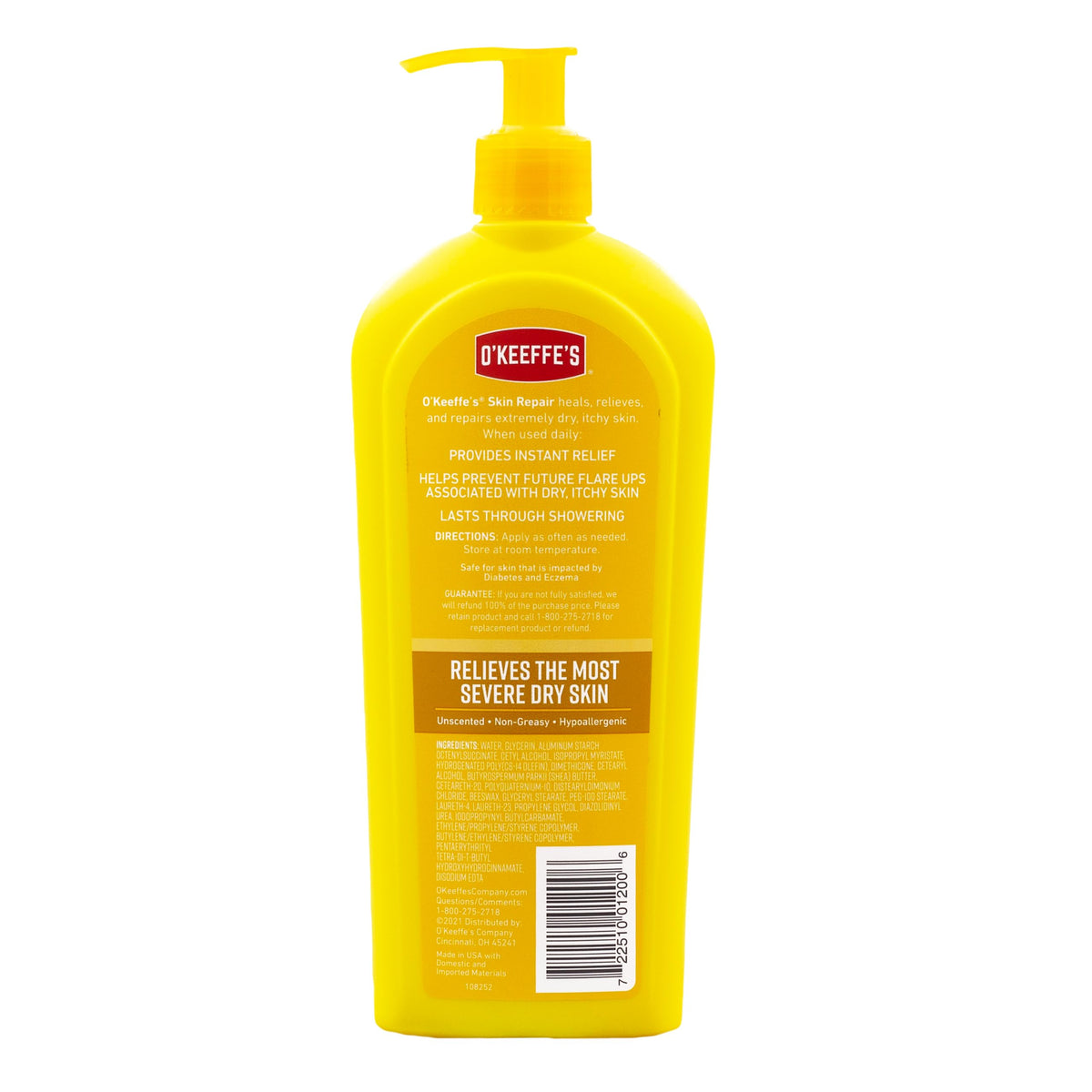 O'Keeffe's Skin Repair Body Lotion 12 oz with texture on hand