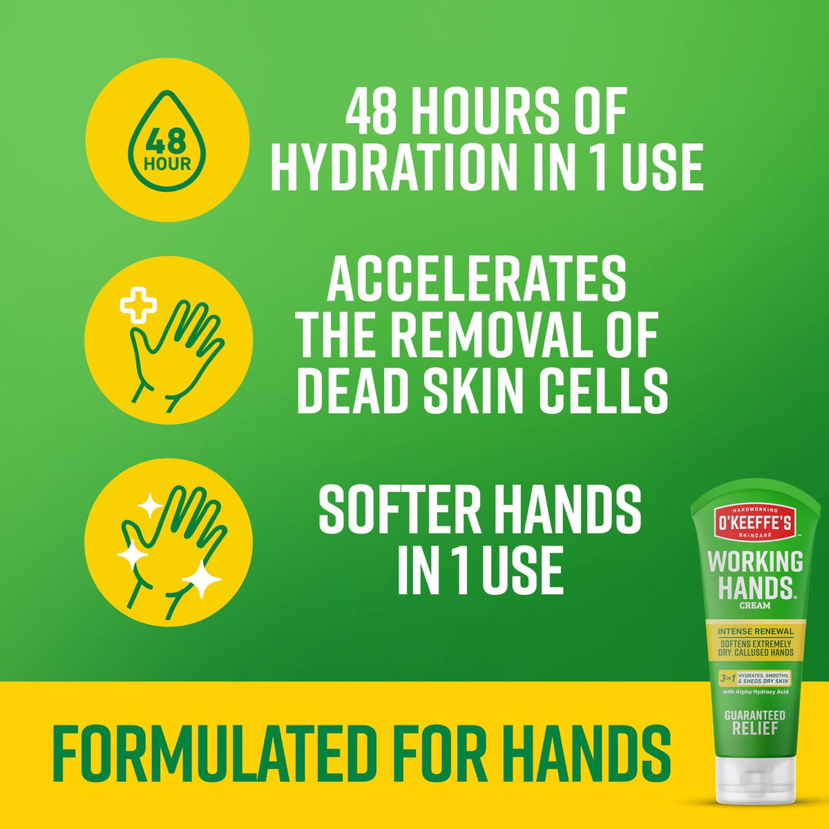O'Keeffe's Working Hands 3 oz tube on a wooden table
