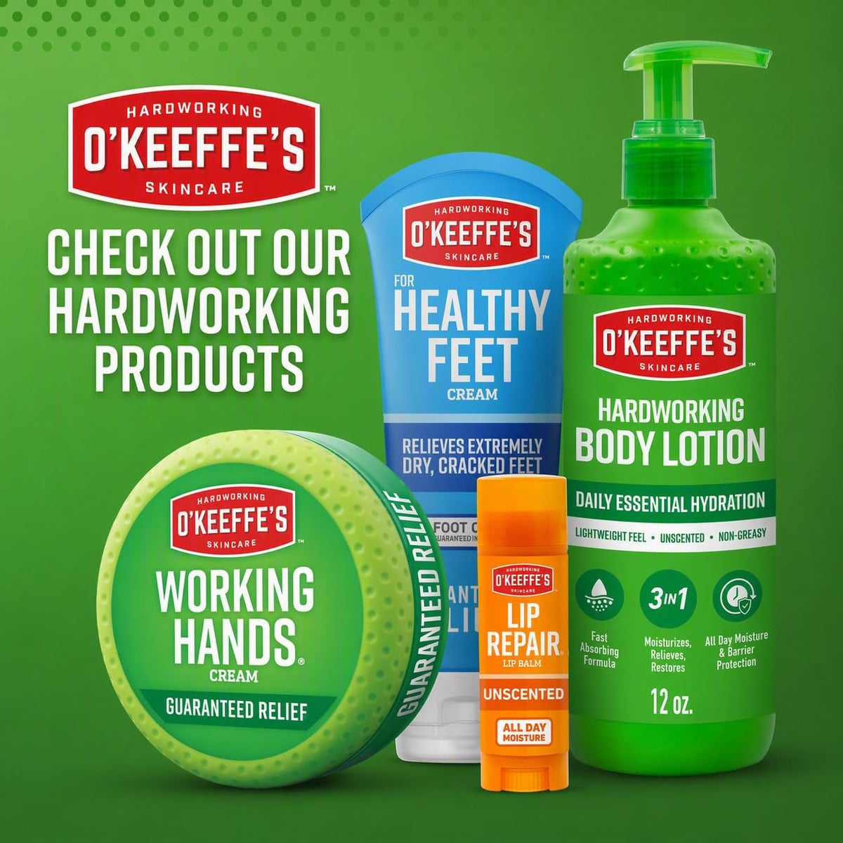 O'Keeffe's Working Hands Cream in a bathroom setting