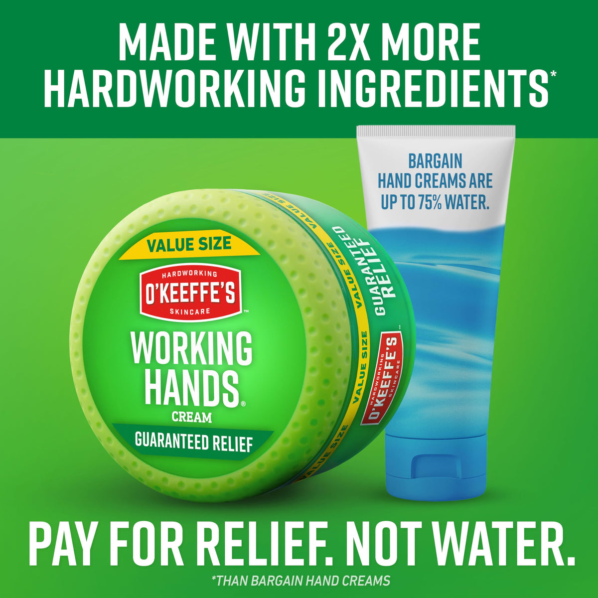 O'Keeffe's Working Hands Hand Cream 6.8 oz jar on a wooden table