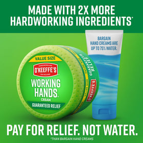 O'Keeffe's Working Hands Hand Cream 6.8 oz jar on a wooden table