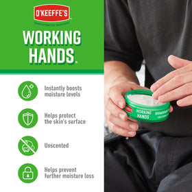O'Keeffe's Working Hands Hand Cream application on hands