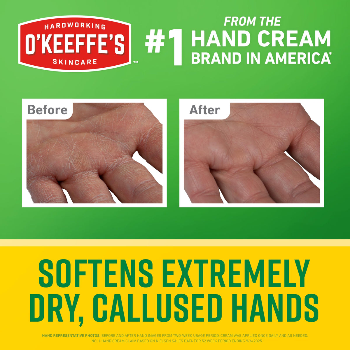 O'Keeffe's Working Hands Intense Renewal Cream back view with ingredients
