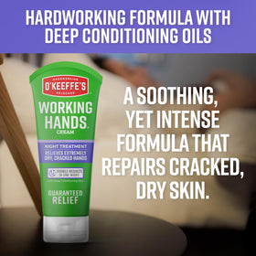 O'Keeffe's Working Hands Night tube with lavender and grapefruit
