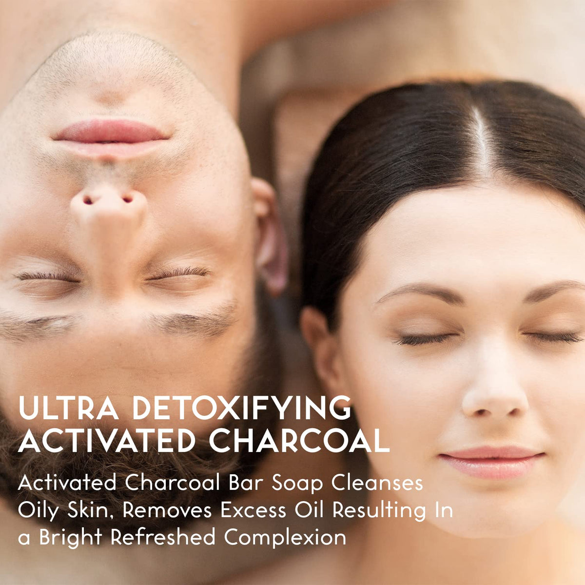 O NATURALS Charcoal Soap Bar displaying shea butter ingredients